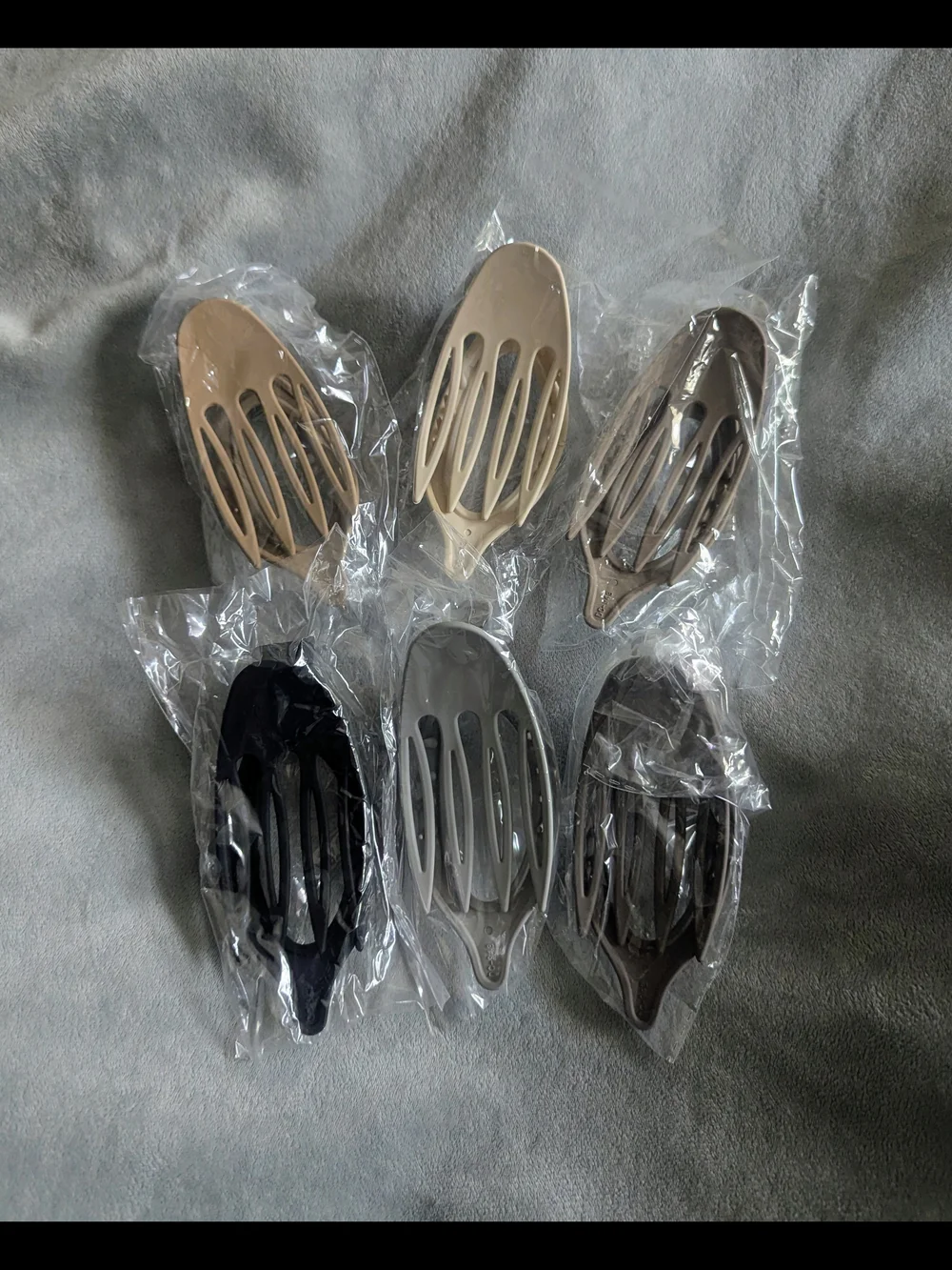 NEW! Matte Neutral Flat Hair Claw Clips - Set Of 6
